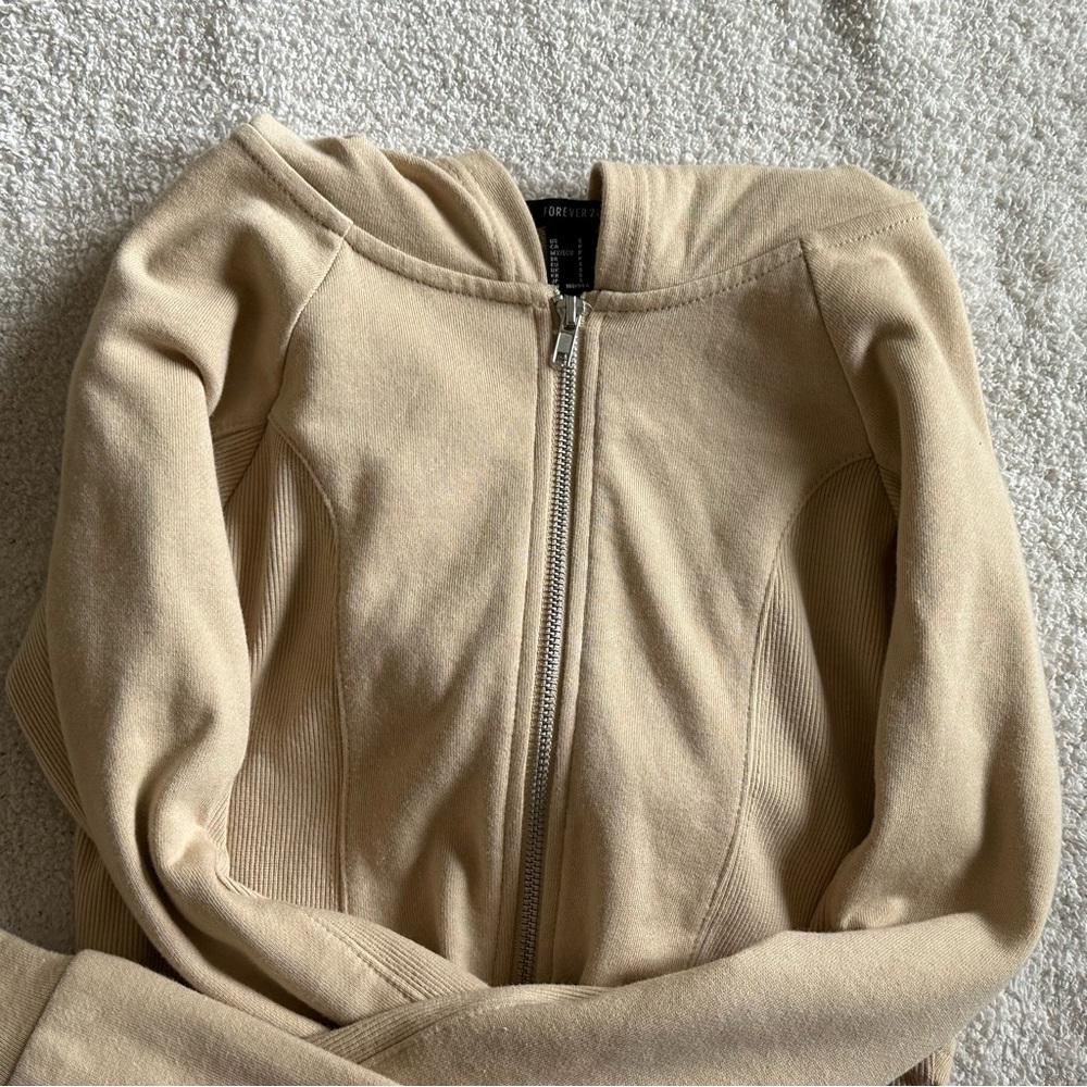 forever 21 tan crop jacket